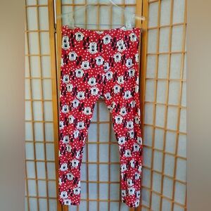 LuLaRoe T & C Adult Minnie Mouse Leggings - Red and White Polka Dot